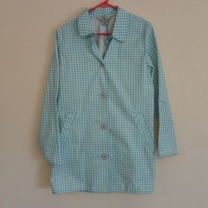 👍 L. L. Bean Blue Checkered Windbreaker Jacket M.